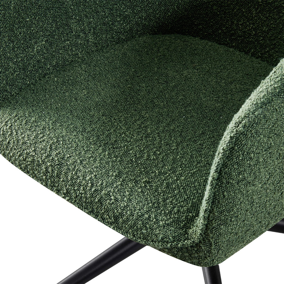 Marlo - Fauteuil de Bureau Pivotant et Réglable en Hauteur en Tissu Bouclé - Vert