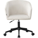 Marlo - Fauteuil de Bureau Pivotant et Réglable en Hauteur en Velours Côtelé - Beige