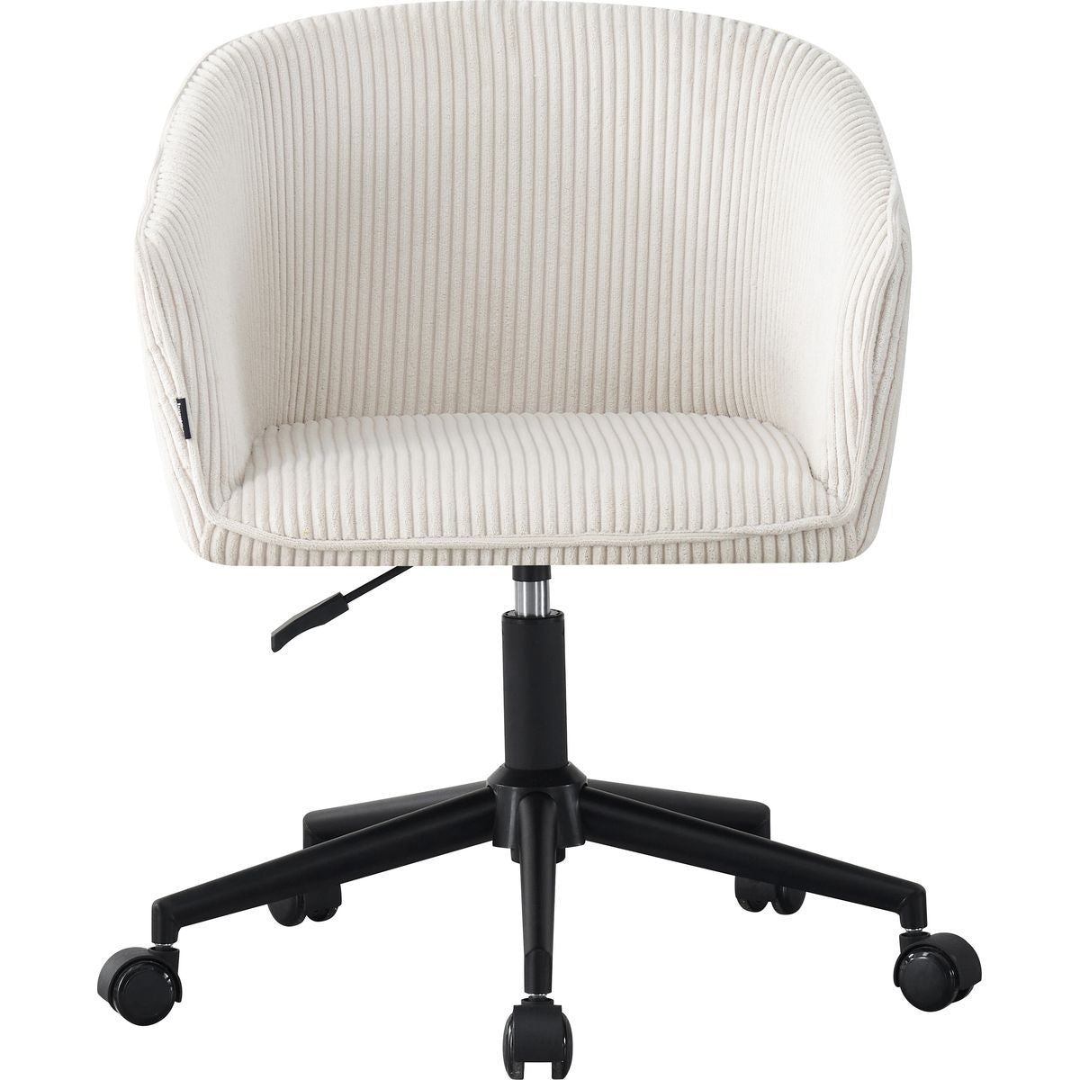 Marlo - Fauteuil de Bureau Pivotant et Réglable en Hauteur en Velours Côtelé - Beige