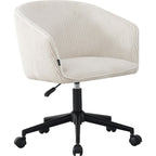 Marlo - Fauteuil de Bureau Pivotant et Réglable en Hauteur en Velours Côtelé - Beige