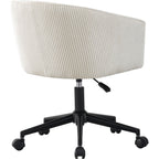 Marlo - Fauteuil de Bureau Pivotant et Réglable en Hauteur en Velours Côtelé - Beige