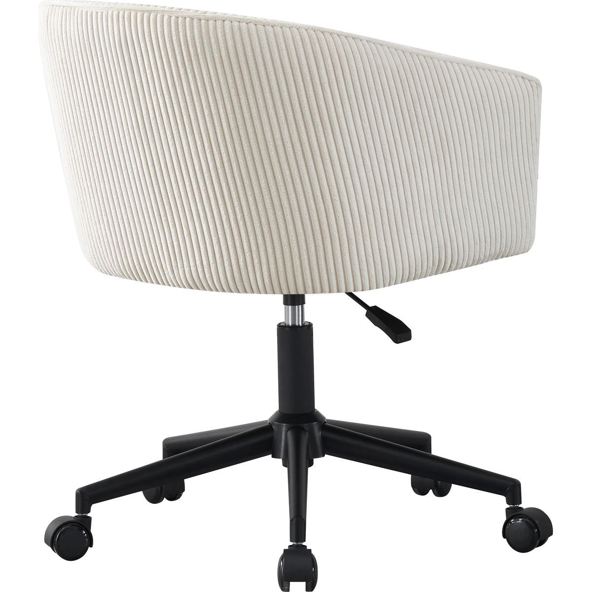 Marlo - Fauteuil de Bureau Pivotant et Réglable en Hauteur en Velours Côtelé - Beige