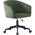 Marlo - Fauteuil de Bureau Pivotant et Réglable en Hauteur en Velours Côtelé - Vert Kaki