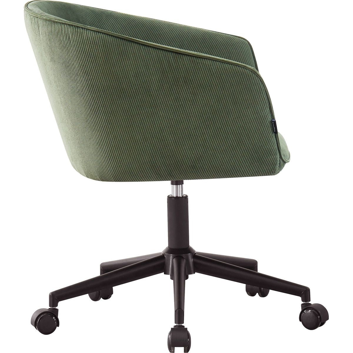 Marlo - Fauteuil de Bureau Pivotant et Réglable en Hauteur en Velours Côtelé - Vert Kaki