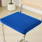 Muse - Lot de 2 Tabourets de Bar en Cannage et Velours Côtelé - Bleu Électrique