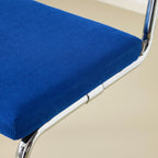 Muse - Lot de 2 Tabourets de Bar en Cannage et Velours Côtelé - Bleu Électrique