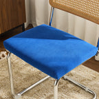 Muse - Lot de 2 Chaises en Cannage, Velours Côtelé et Métal Chromé - Bleu Électrique