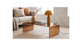 Mysa - Table Basse Rectangulaire en Verre Trempé Caramel 110x55 cm - Marron