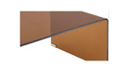 Mysa - Table Basse Rectangulaire en Verre Trempé Caramel 110x55 cm - Marron