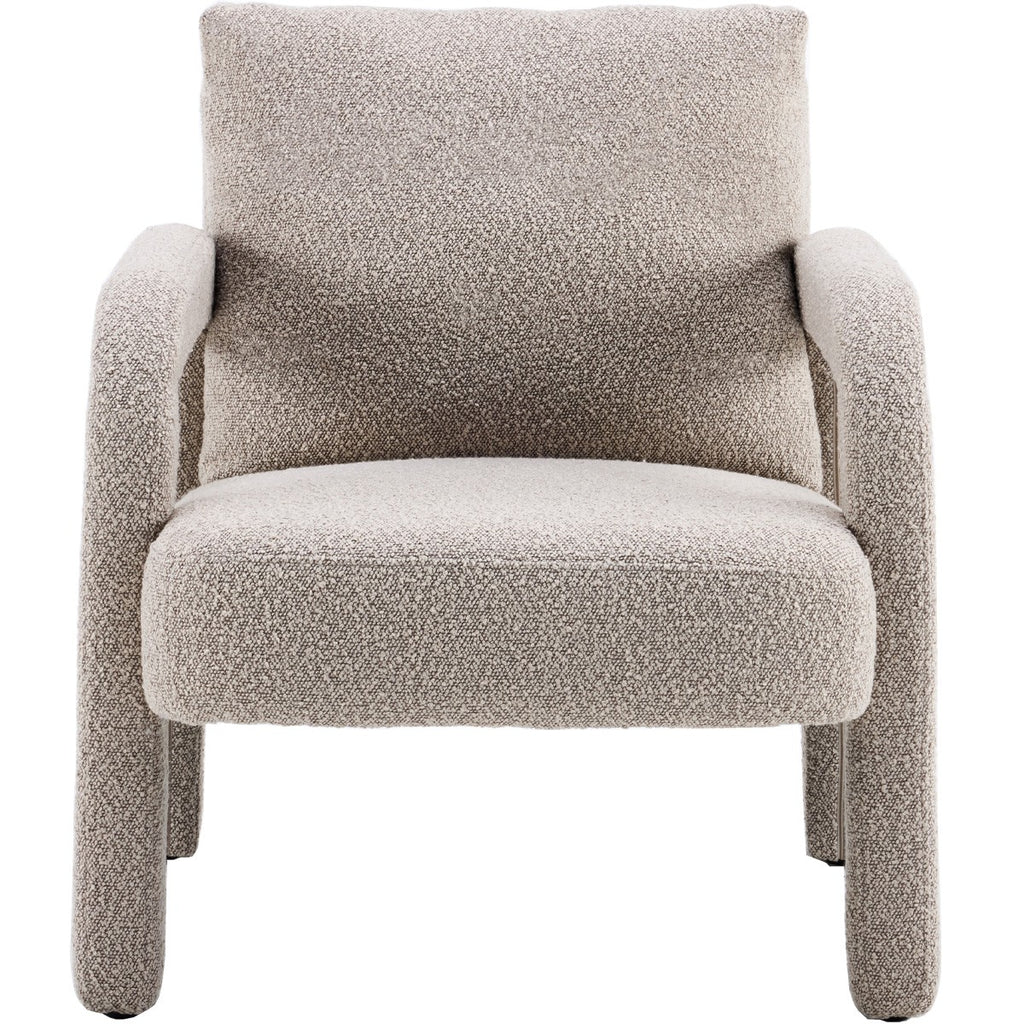 Niko - Fauteuil en Tissu Bouclé - Taupe