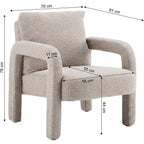 Niko - Fauteuil en Tissu Bouclé - Taupe