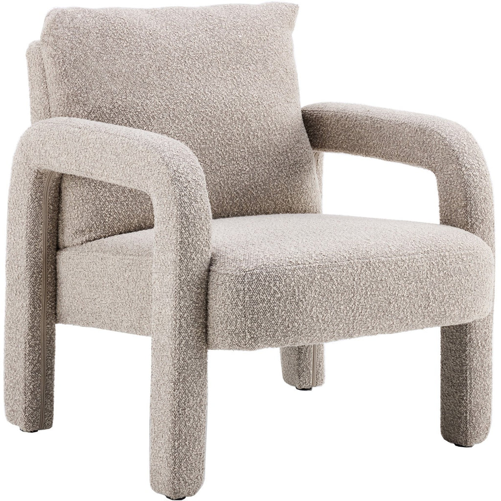 Niko - Fauteuil en Tissu Bouclé - Taupe