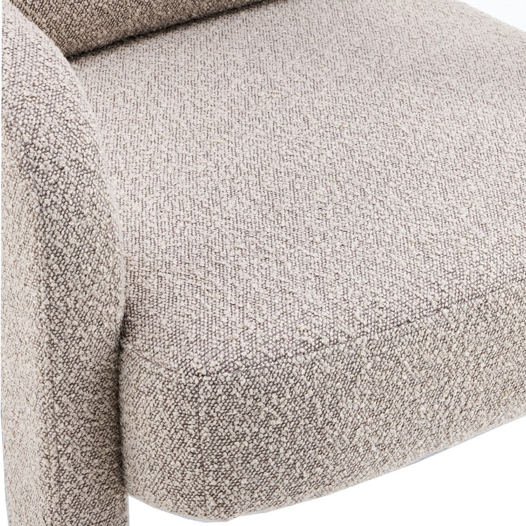 Niko - Fauteuil en Tissu Bouclé - Taupe