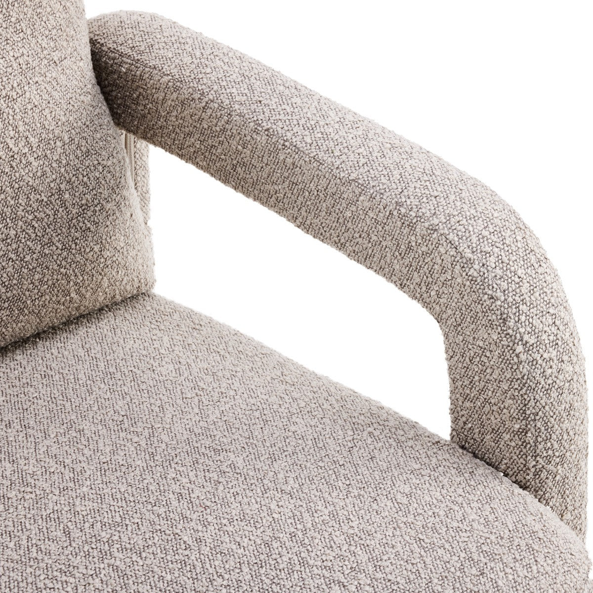 Niko - Fauteuil en Tissu Bouclé - Taupe
