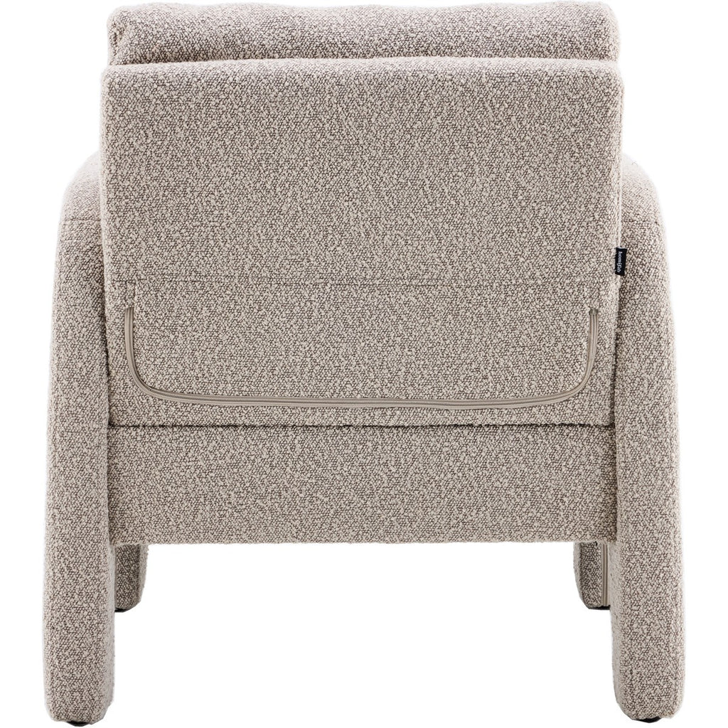 Niko - Fauteuil en Tissu Bouclé - Taupe