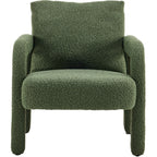 Niko - Fauteuil en Tissu Bouclé - Vert Kaki