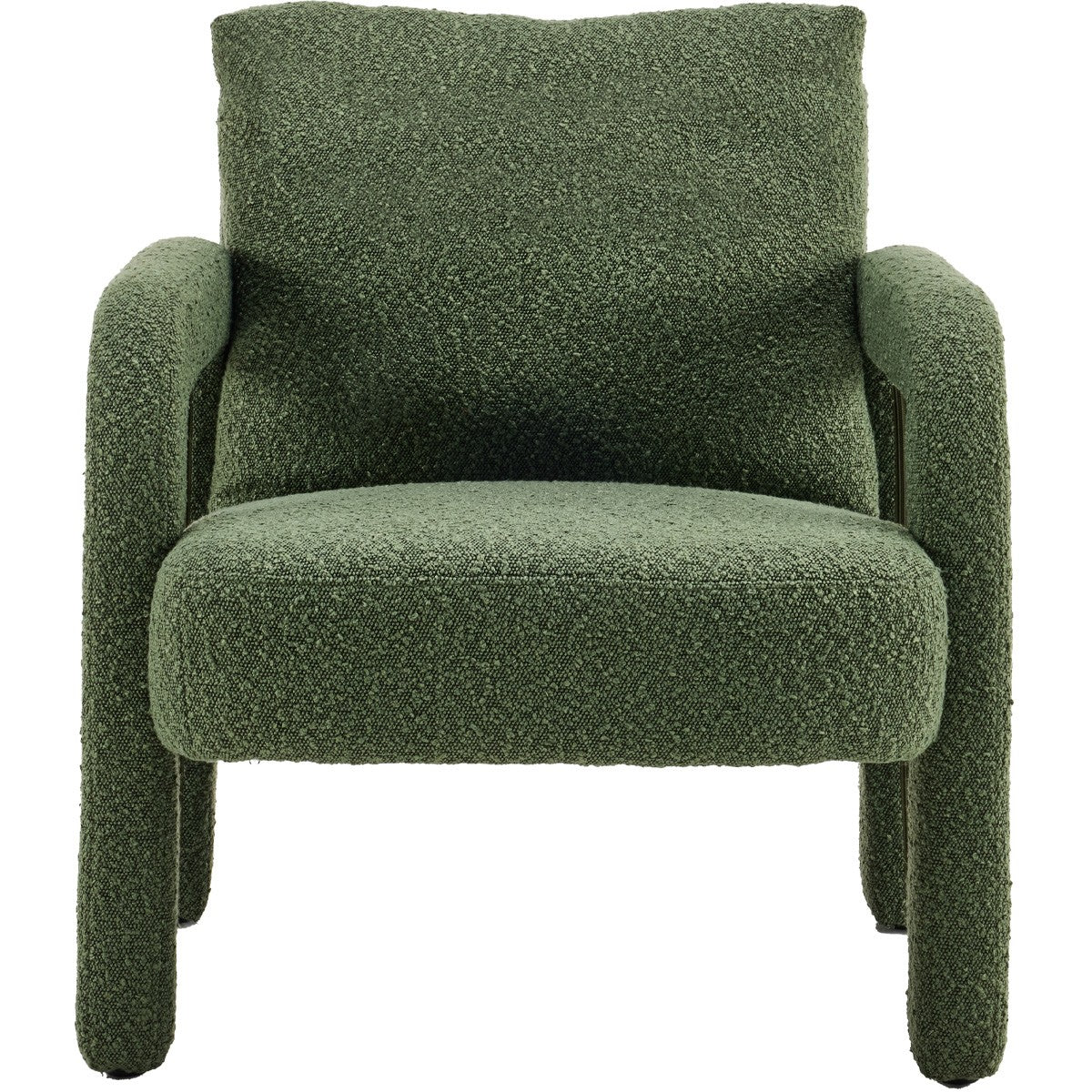 Niko - Fauteuil en Tissu Bouclé - Vert Kaki