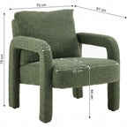 Niko - Fauteuil en Tissu Bouclé - Vert Kaki