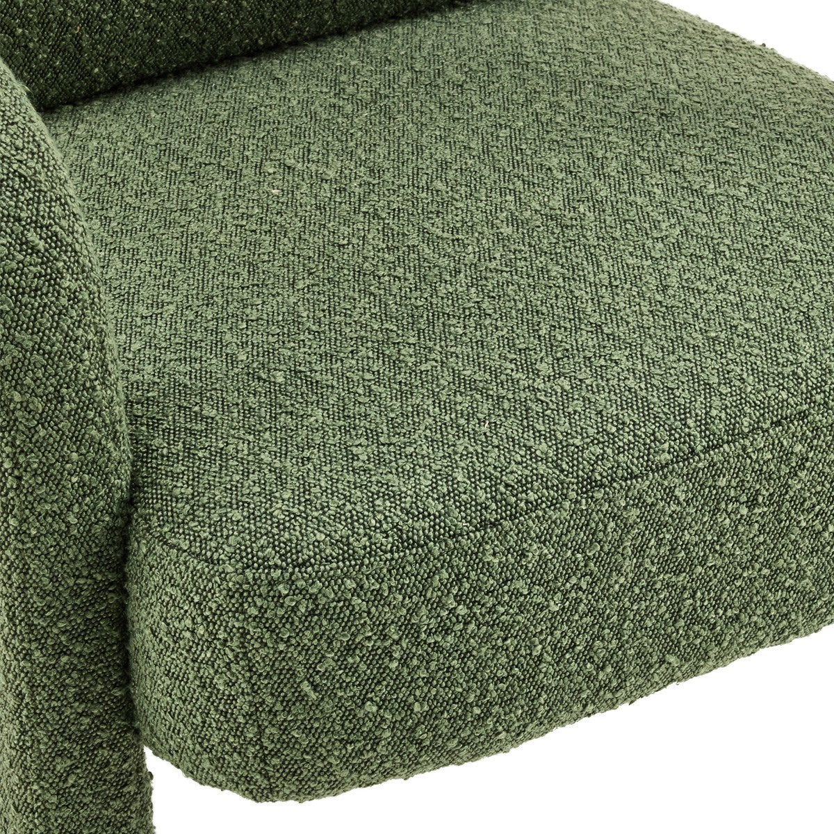 Niko - Fauteuil en Tissu Bouclé - Vert Kaki