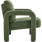 Niko - Fauteuil en Tissu Bouclé - Vert Kaki
