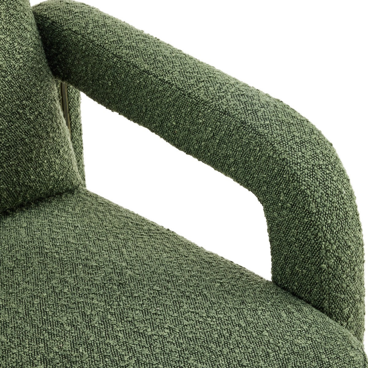 Niko - Fauteuil en Tissu Bouclé - Vert Kaki