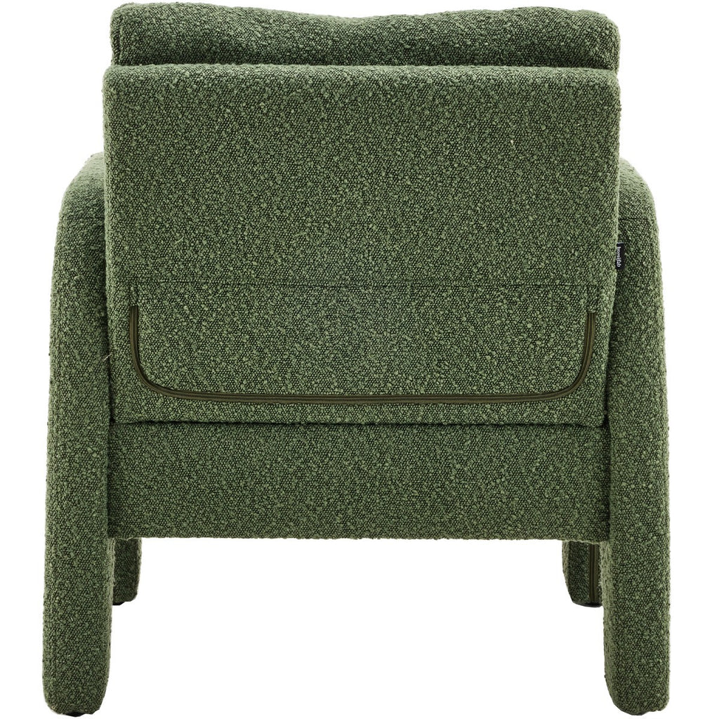 Niko - Fauteuil en Tissu Bouclé - Vert Kaki