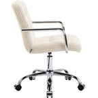 Nolan - Fauteuil de Bureau Capitonné, Pivotant et Réglable en Hauteur en Velours Côtelé - Beige
