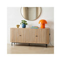 Solna - Buffet 3 Portes Rainurées Couleur Chêne L160xH78 cm - Bois Clair