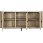 Solna - Buffet 3 Portes Rainurées Couleur Chêne L160xH78 cm - Bois Clair