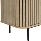 Solna - Buffet 3 Portes Rainurées Couleur Chêne L160xH78 cm - Bois Clair