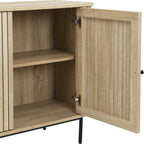Solna - Buffet 3 Portes Rainurées Couleur Chêne L160xH78 cm - Bois Clair