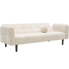 Pavia - Canapé Convertible 3 Places en Tissu Chenille - Beige