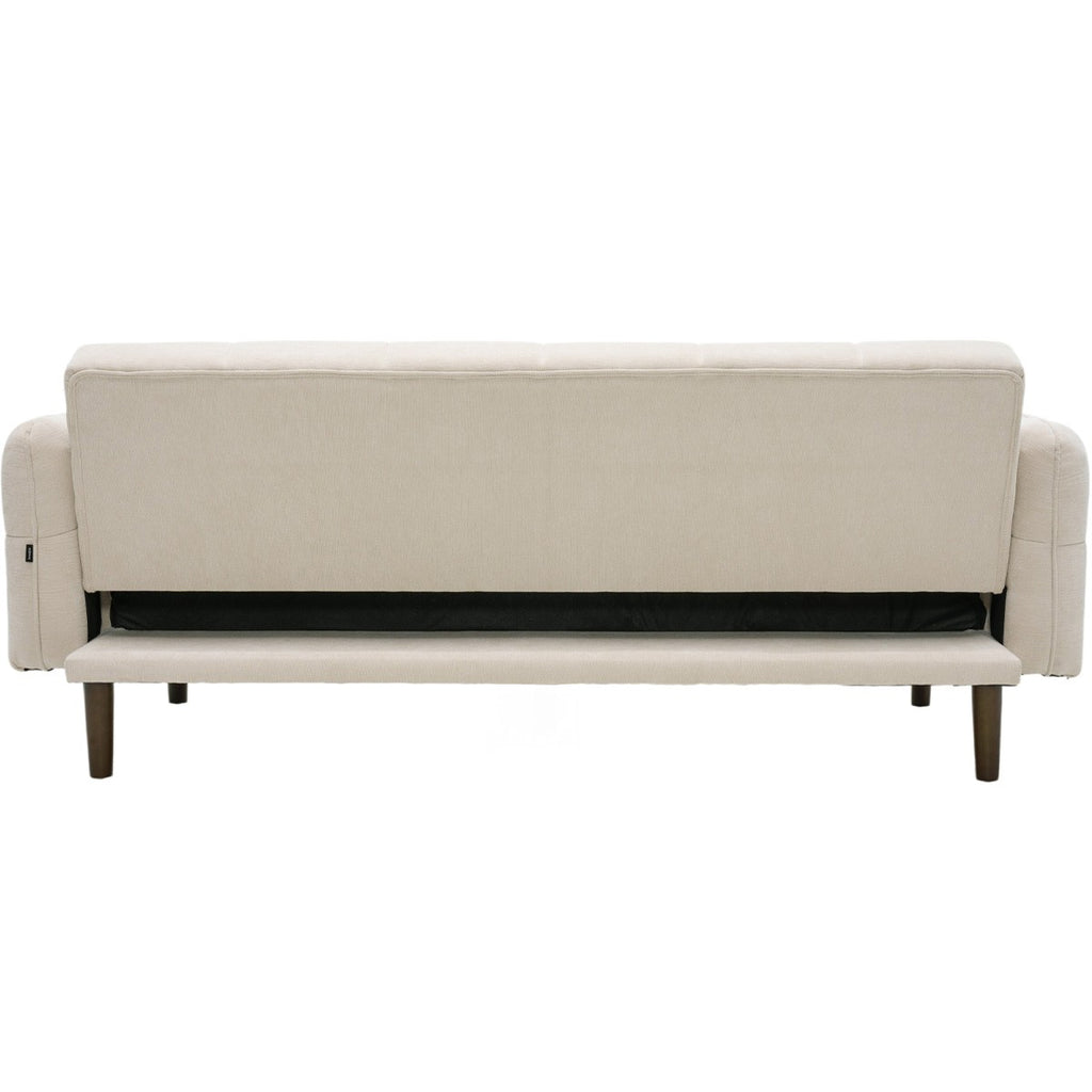 Pavia - Canapé Convertible 3 Places en Tissu Chenille - Beige