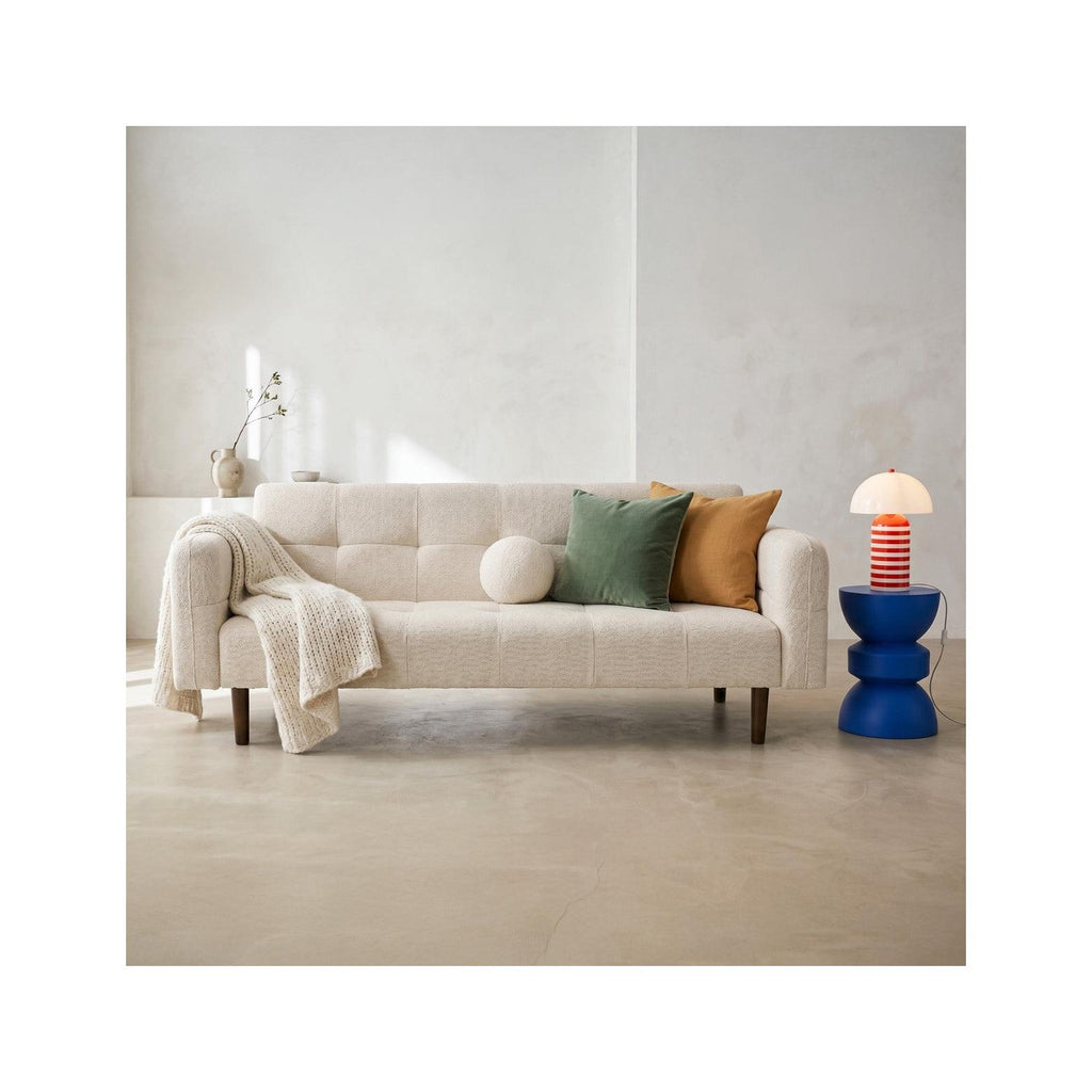 Pavia - Canapé Convertible 3 Places en Tissu Chenille - Beige