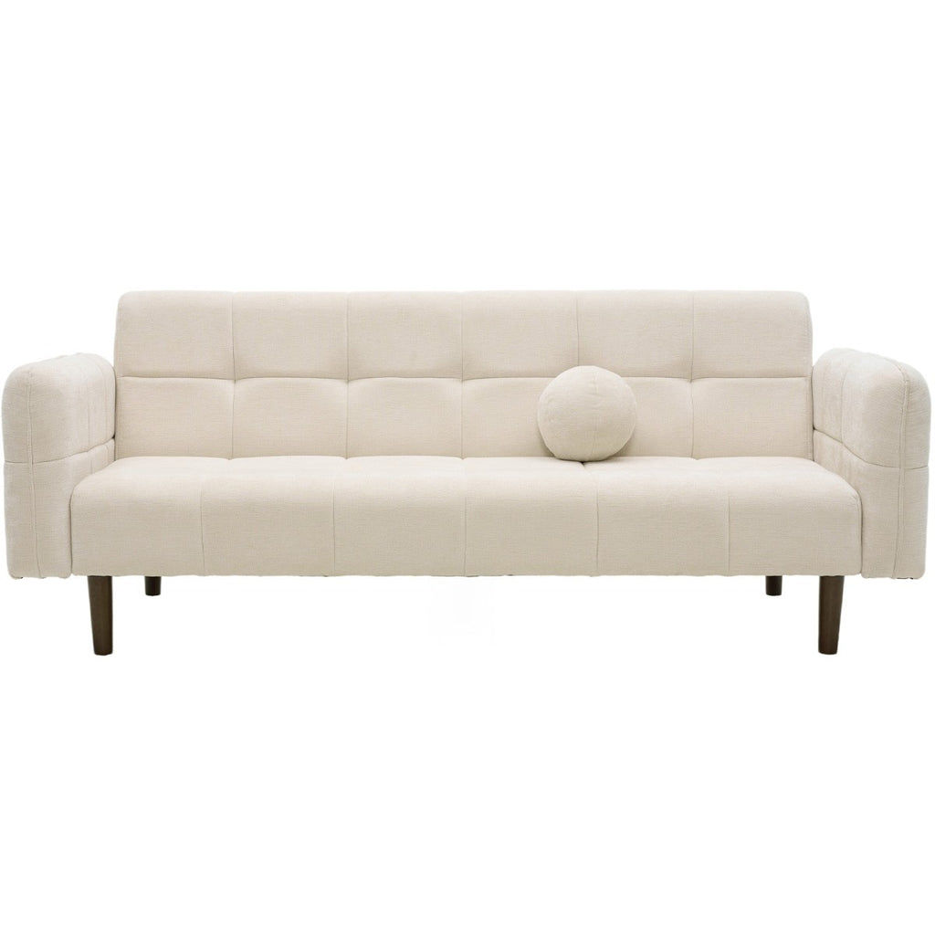 Pavia - Canapé Convertible 3 Places en Tissu Chenille - Beige