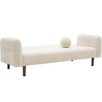 Pavia - Canapé Convertible 3 Places en Tissu Chenille - Beige