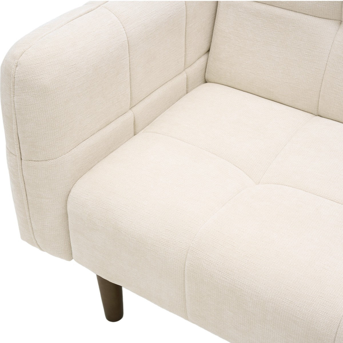 Pavia - Canapé Convertible 3 Places en Tissu Chenille - Beige