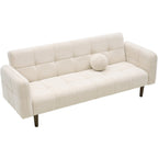 Pavia - Canapé Convertible 3 Places en Tissu Chenille - Beige