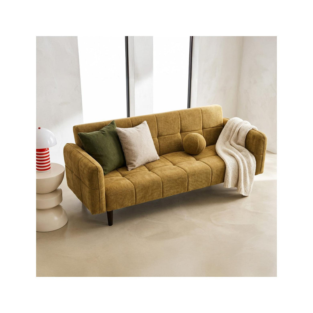 Pavia - Canapé Convertible 3 Places en Tissu Chenille - Bronze