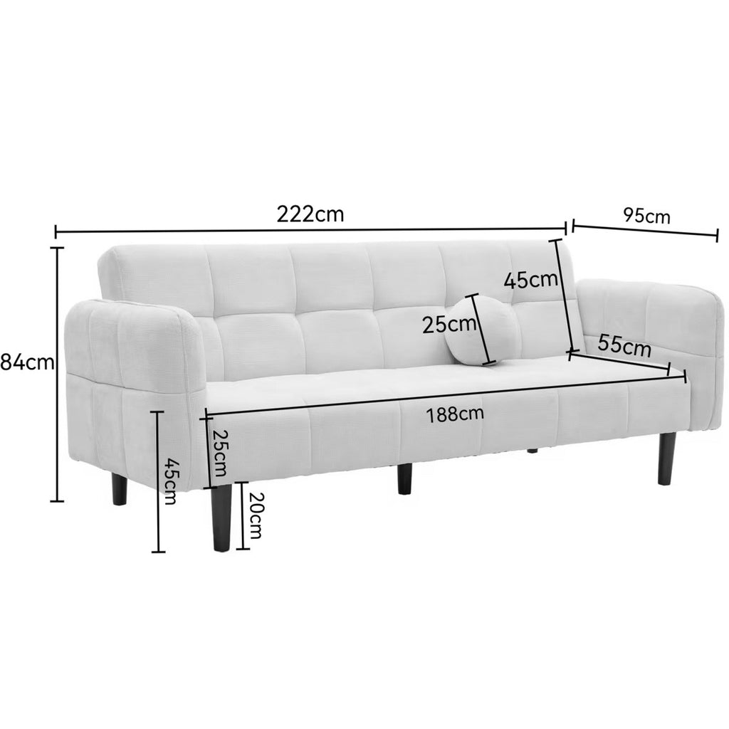 Pavia - Canapé Convertible 3 Places en Tissu Chenille - Bronze