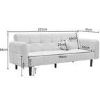 Pavia - Canapé Convertible 3 Places en Tissu Chenille - Bronze