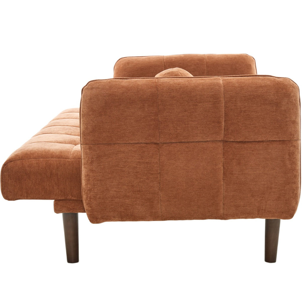Pavia - Canapé Convertible 3 Places en Tissu Chenille - Terracotta