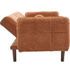 Pavia - Canapé Convertible 3 Places en Tissu Chenille - Terracotta