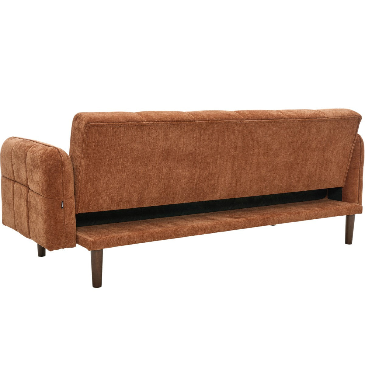 Pavia - Canapé Convertible 3 Places en Tissu Chenille - Terracotta