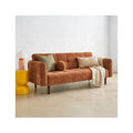 Pavia - Canapé Convertible 3 Places en Tissu Chenille - Terracotta