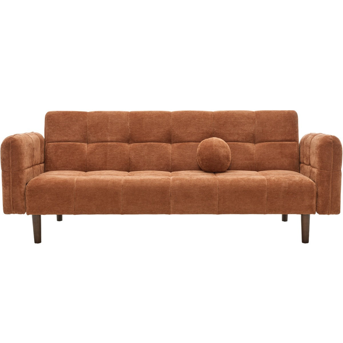 Pavia - Canapé Convertible 3 Places en Tissu Chenille - Terracotta