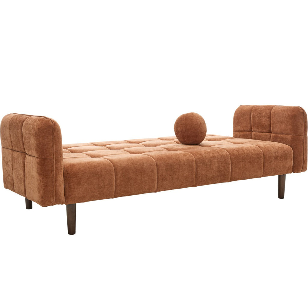 Pavia - Canapé Convertible 3 Places en Tissu Chenille - Terracotta