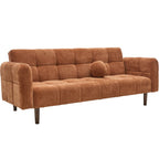 Pavia - Canapé Convertible 3 Places en Tissu Chenille - Terracotta