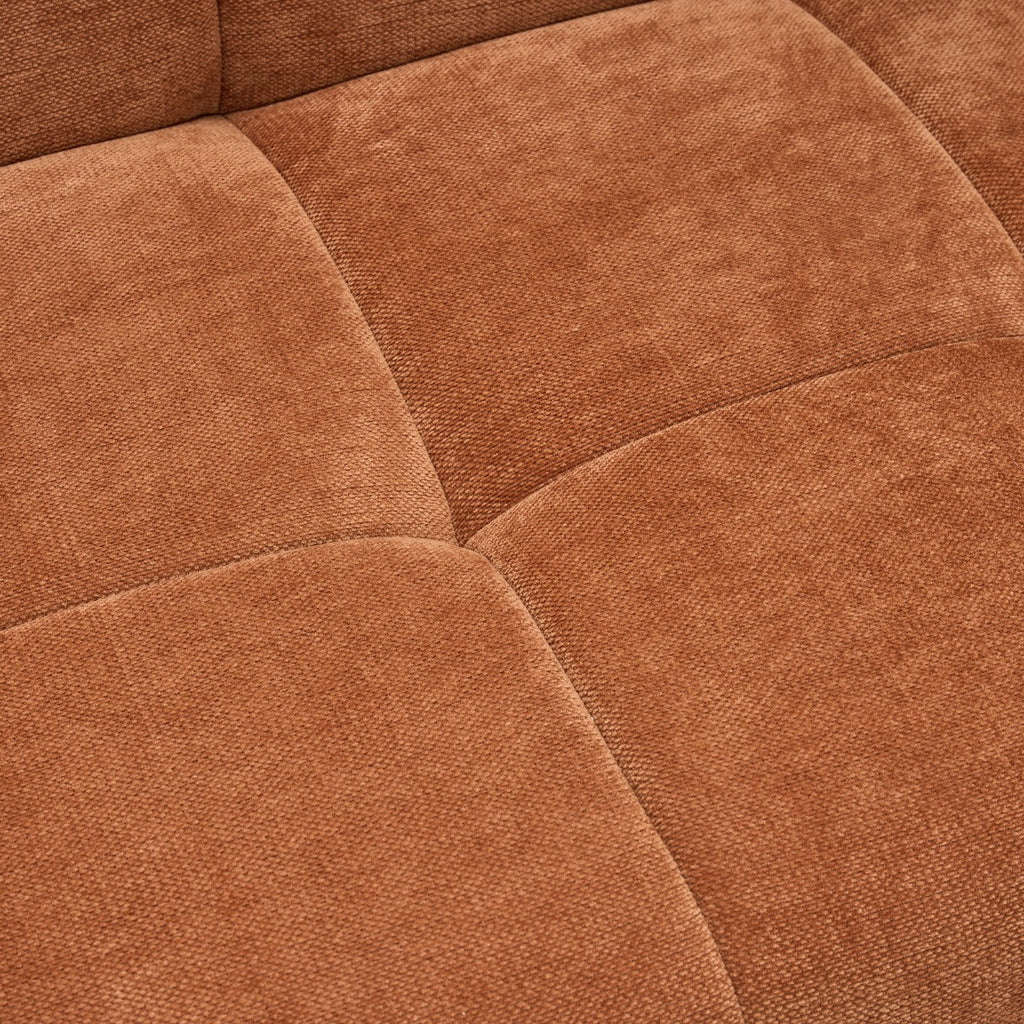 Pavia - Canapé Convertible 3 Places en Tissu Chenille - Terracotta
