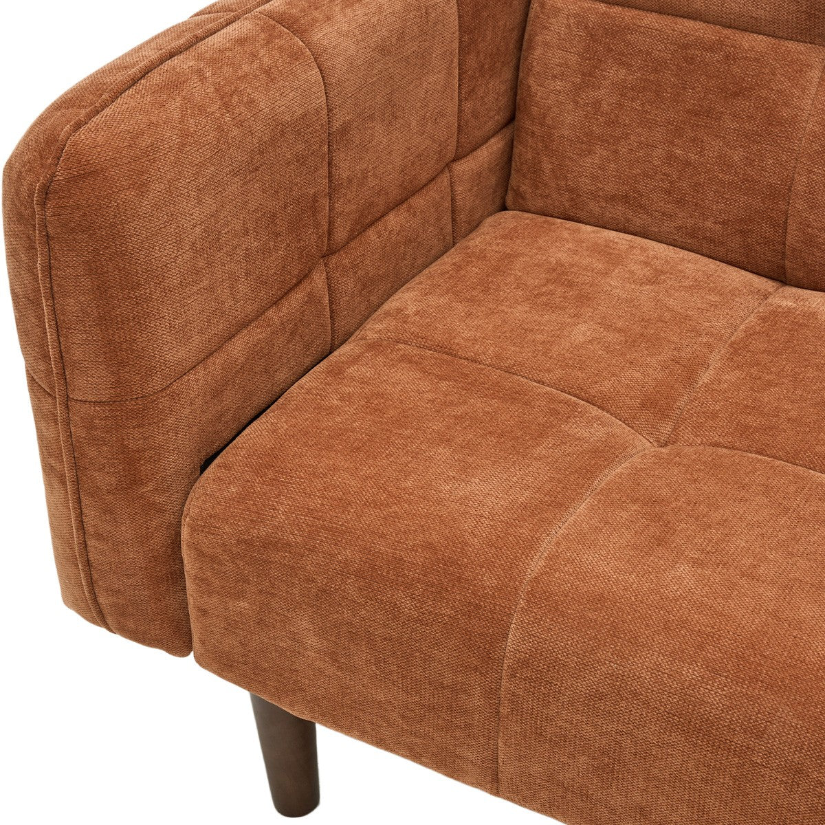 Pavia - Canapé Convertible 3 Places en Tissu Chenille - Terracotta